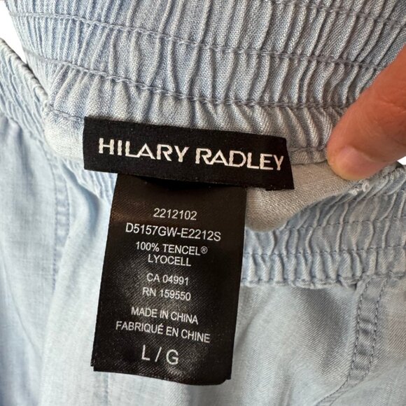 Hilary Radley light blue wide-leg cropped pants size L NWT - Picture 5 of 7